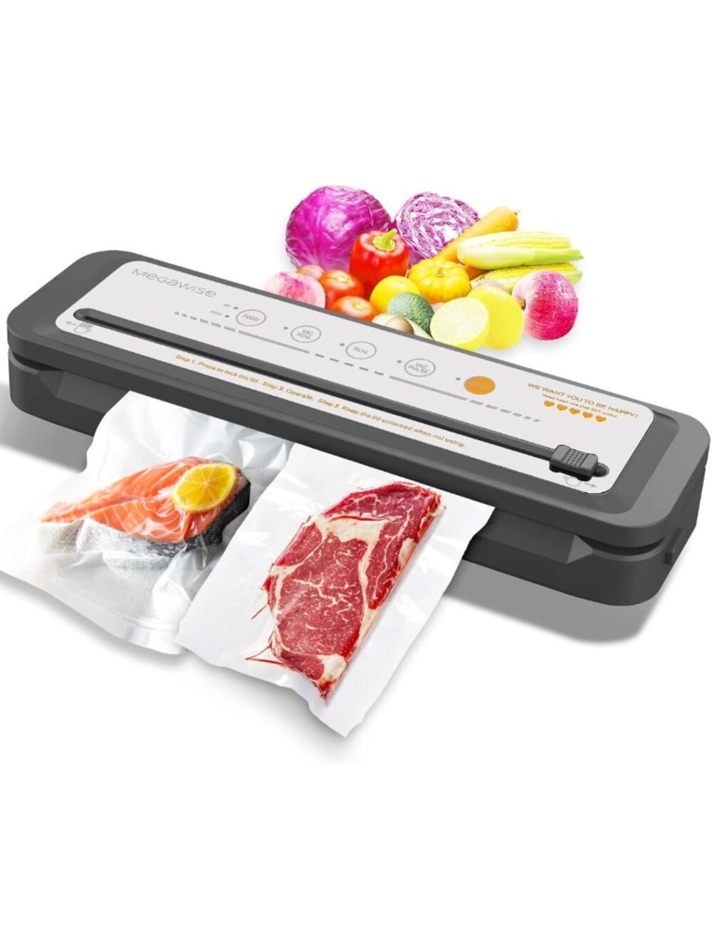 High-Power Vacuum Sealer with Cutter, 4 Modes, 80kPa Food Preservation Machine